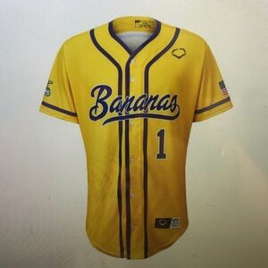 😁Savannah Bananas EvoShield Jersey Stitched Yellow🫢